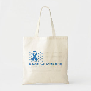 Bolsa Tote Em abril Vestimos Blue Vintage American Flag Ribbo
