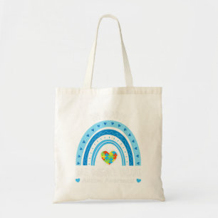Bolsa Tote Em abril, Vestimos o Blue Rainbow Autismo Sensibil