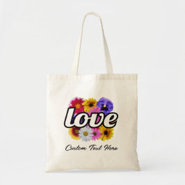 Bolsa Tote Em Bloom - Amor com Buquê Floral Quadrado