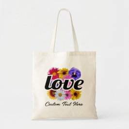 Bolsa Tote Em Bloom - Amor com Buquê Floral Quadrado