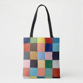Bolsa Tote em Design de Quadrados Divertidos