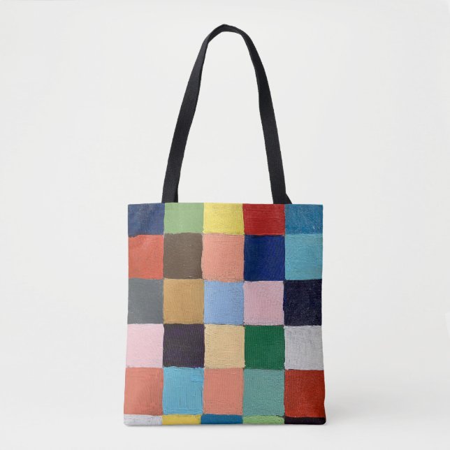 Bolsa Tote em Design de Quadrados Divertidos (Frente)