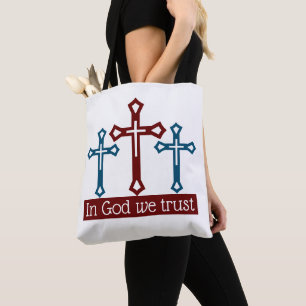Bolsa Tote Em Deus Confiamos, Crucifix