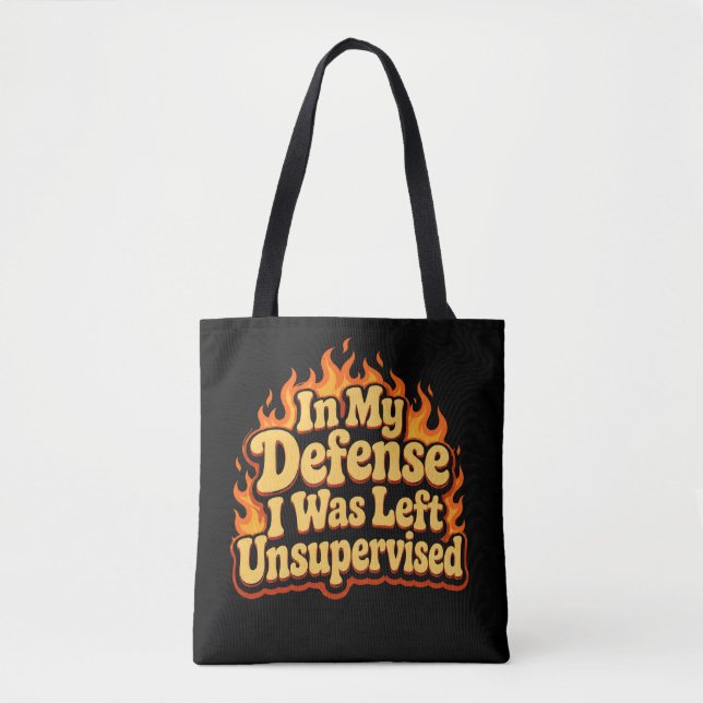 Bolsa Tote Em Minha Defesa Eu Fui Deixado Sem Supervisão Flam (Frente)