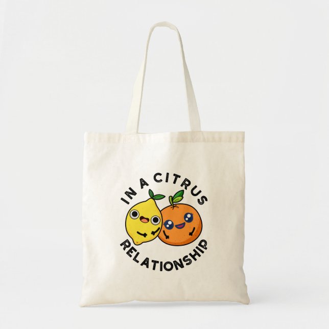 Bolsa Tote Em Uma Relação Citrino, Fruta Funny Pun (Frente)