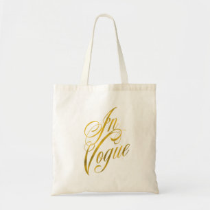 Bolsa Tote Em Vogue Quote Faux Gold Foil Metallic Fashion