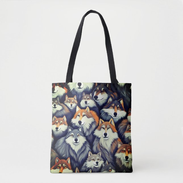 Bolsa Tote Embalagem em torno de Lobos (Frente)