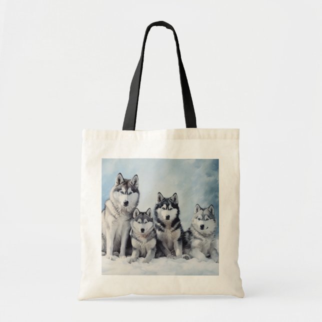 Bolsa Tote Embalagem Siberian Husky (Frente)