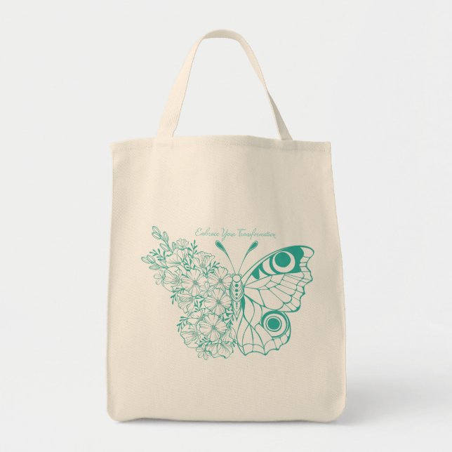 Bolsa Tote Embarque sua borboleta de transformação (Frente)