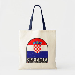 Bolsa Tote Emblema com bandeira croata - Vintagem em relevo
