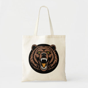 Bolsa Tote Emblema do Urso Rugindo Poderoso