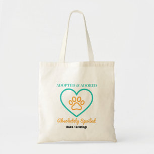 Bolsa Tote Emblema Oficial de Pet Resgatado Adotado Amado e M