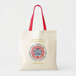 Bolsa Tote Emblema Personalizado da coroação Charles III