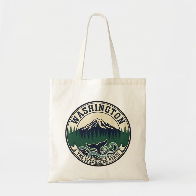 Bolsa Tote Emblema Vintage do Estado de Washington (Frente)
