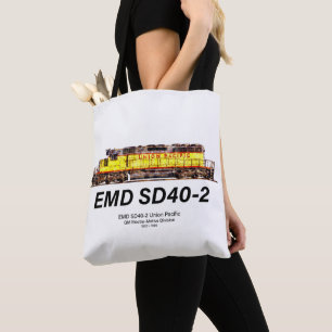 Bolsa Tote EMD SD40-2 Locomotiva Diesel. União do Pacífico