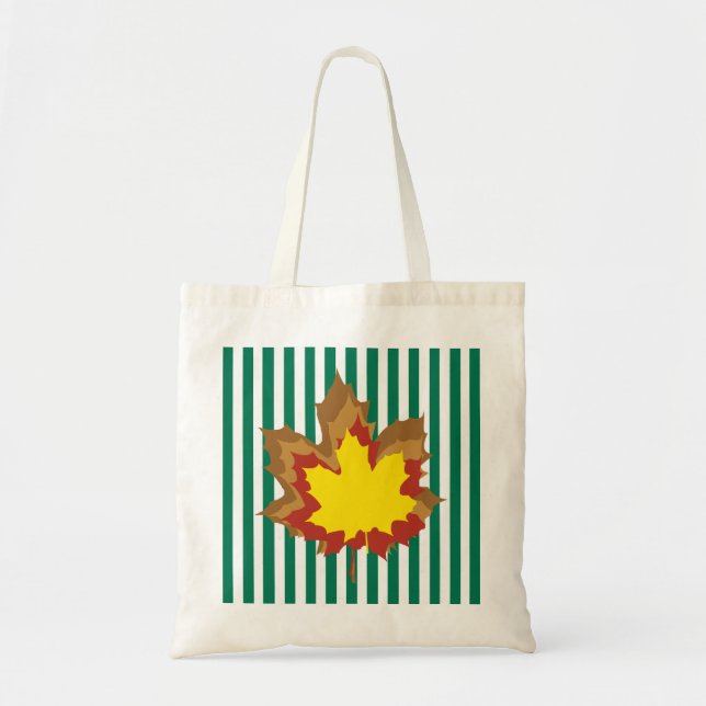 Bolsa Tote Emerald Autumnal Stripes (Frente)