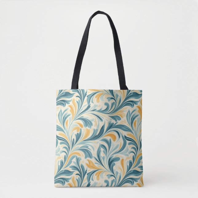 Bolsa Tote Emerald Green e Dourada Paisley Leaf Pattern (Frente)