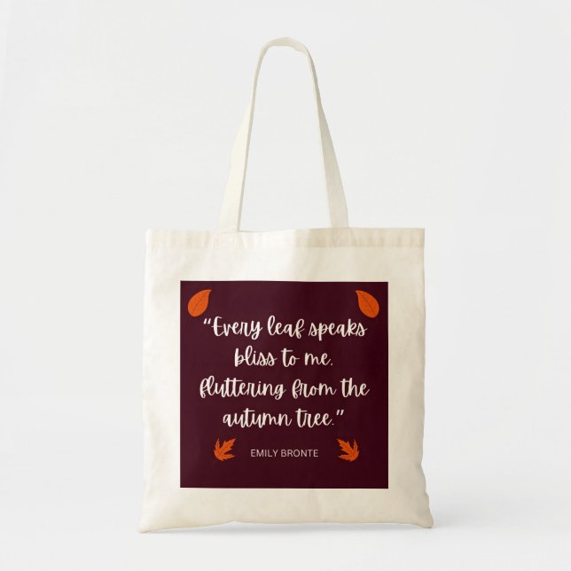 Bolsa Tote Emily Bronte Fall Deixa Poem (Frente)
