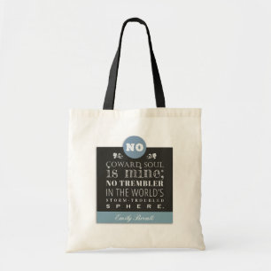 Bolsa Tote Emily Bronte Poem Cote - Nenhuma Alma de Coward é