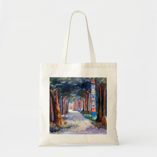 Bolsa Tote Emily Carr Totem Walk em Sitka (Frente)