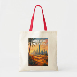 Bolsa Tote Emirados Árabes Unidos Ilustração Viagem Arte