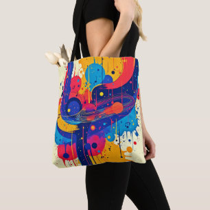 Bolsa Tote Emoção de Tintas de Música