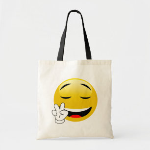 Bolsa Tote Emoji com mãos do sinal de paz