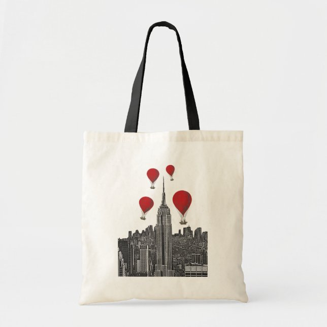 Bolsa Tote Empire State Building e Red Hot Air Balloons (Frente)