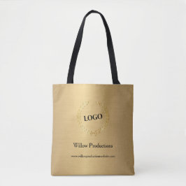 Bolsa Tote Empresa de logotipo comercial Dourada