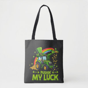 Bolsa Tote Empurrando Meu Dia de São Patrício Engraçado De Es