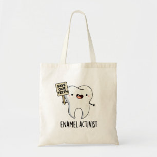 Bolsa Tote Enamel Ativista Cute Dental Tooth Pun