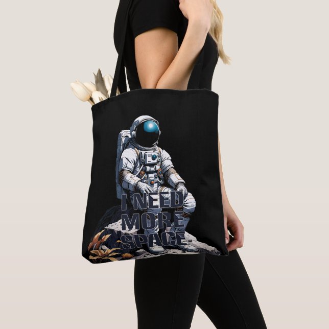 Bolsa Tote Encantado Astronauta "Preciso de mais espaço" (Close Up)