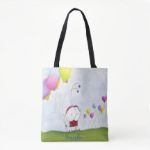 Encantadora Ladybug com balões coloridos