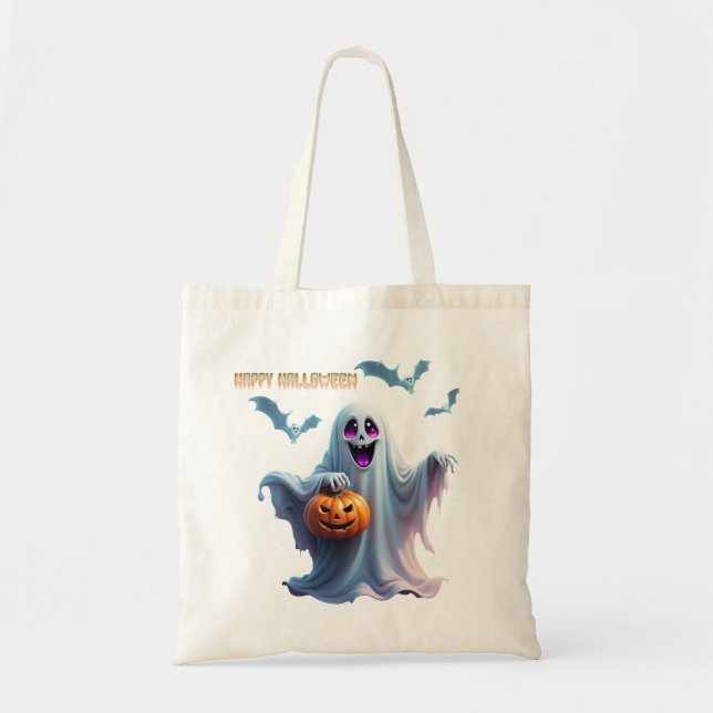 Bolsa Tote Encantando a design de Halloween. (Frente)