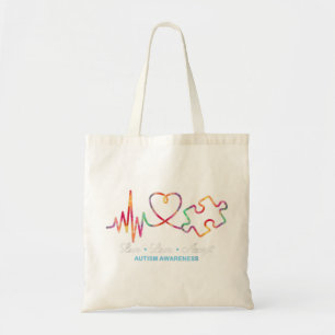 Bolsa Tote Encerramento de string de desenhoAccept Autism Awa