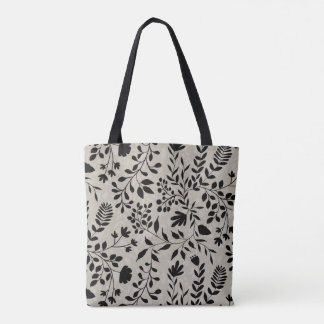Bolsa Tote Enchanted Foliage Pretty Floral Garden Pattern