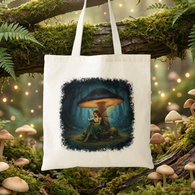 Bolsa Tote Enchanted Night Fairy Reading a Book (Criador carregado)