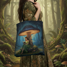 Bolsa Tote Enchanted Night Fairy Reading a Book