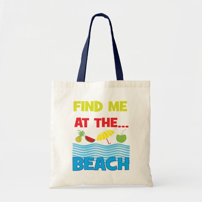 Bolsa Tote Encontre-Me Na Praia Tropical (Frente)