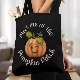 Bolsa Tote Encontre-Me No Pumpkin Patch Winking Pumpkin Fall