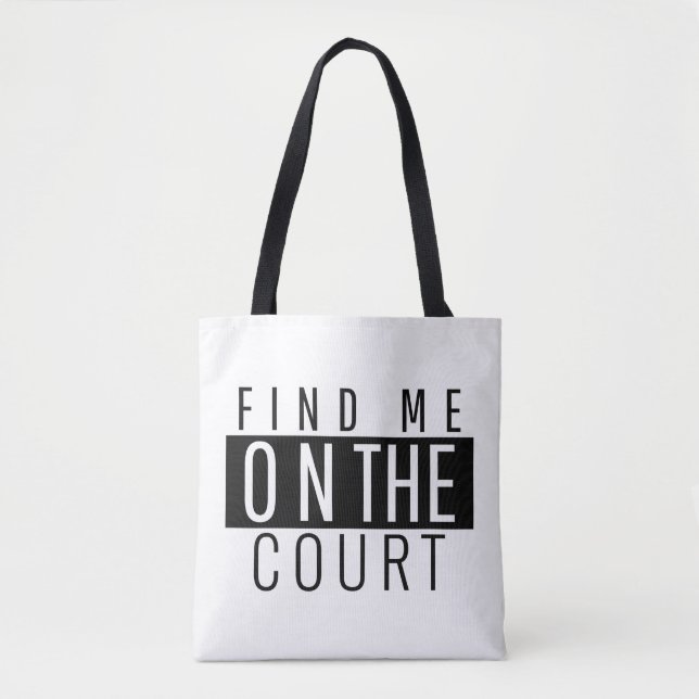Bolsa Tote Encontre-Me No Tribunal Engraçado Tênis Cote Preto (Frente)
