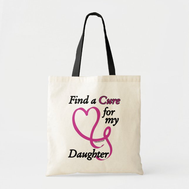 Bolsa Tote Encontre um Cancer/coração/filha... (Frente)