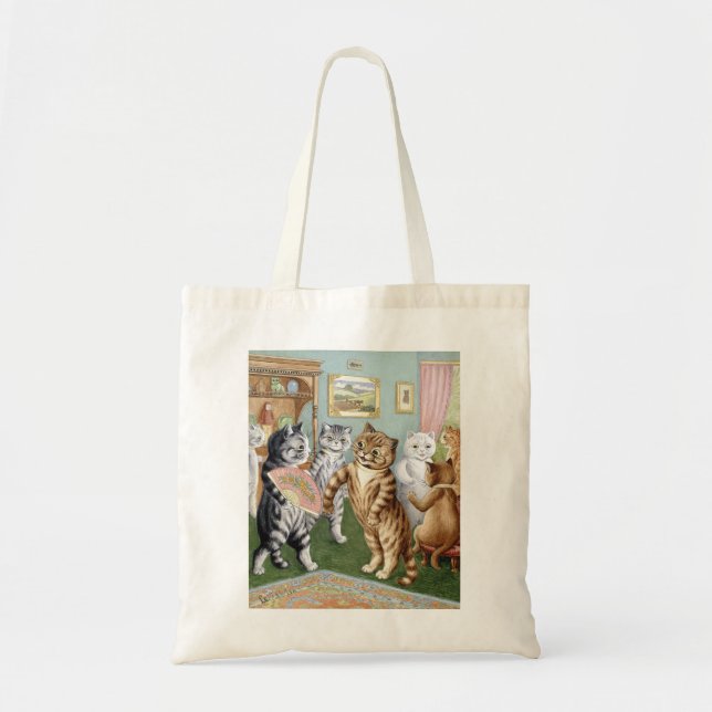 Bolsa Tote Encontro de Gatos, Louis Wain (Frente)
