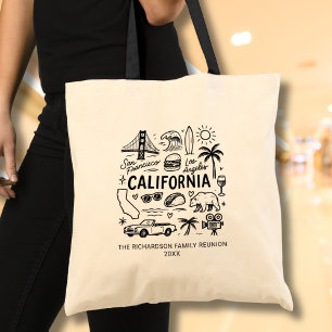 Bolsa Tote Encontro Familiar Viagem à Califórnia Personalizad