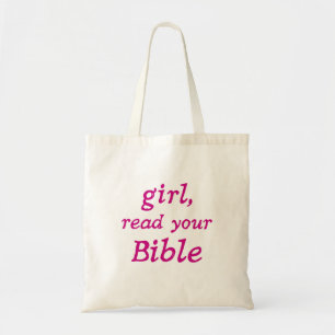 Bolsa Tote Encorajamento à Leitura da Bíblia Letra Rosa para