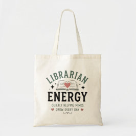 Bolsa Tote Energia de Bibliotecário Ajudando Mentes Crescerem