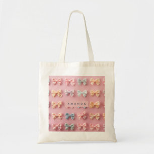 Bolsa Tote Enfeite Personalizado de Arco Fofo Pastel
