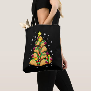 Bolsa Tote Enfeites de árvore de taco de Natal Neve Férias Na