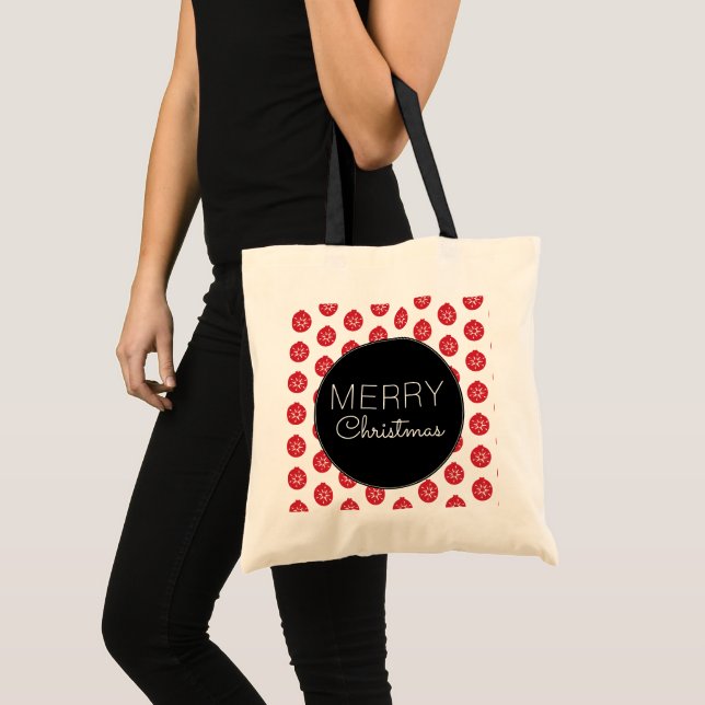Bolsa Tote Enfeites De Natal Flocos De Neve (Frente (produto))