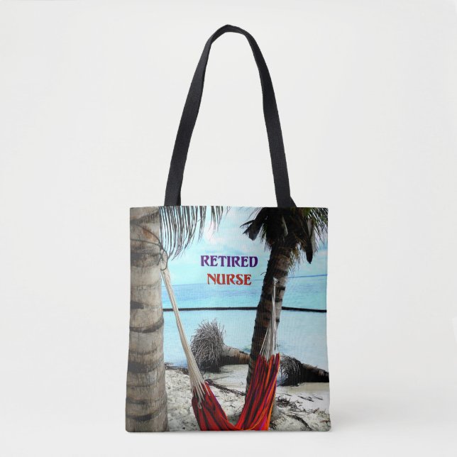 Bolsa Tote Enfermeira aposentada, hammock na praia (Frente)